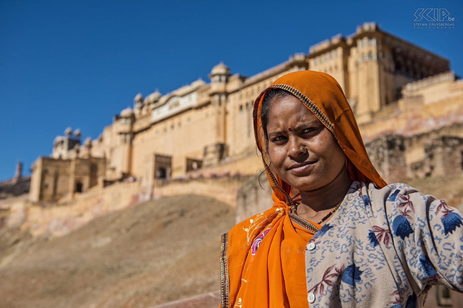Jaipur - Amber fort - Vrouw  Stefan Cruysberghs